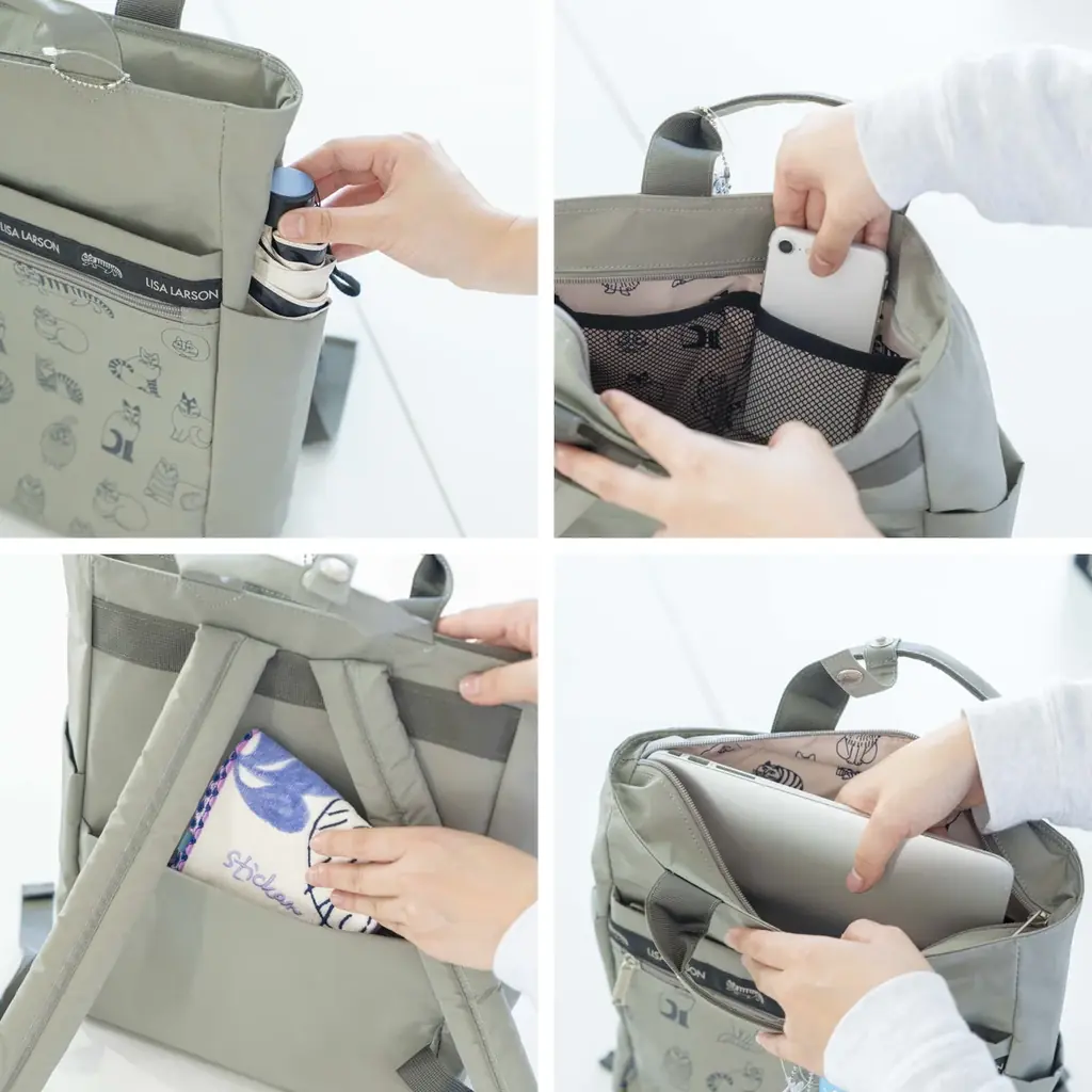 【新発売】リサ・ラーソンの「スケッチねこたち」が軽やかなバッグに。軽量・撥水仕様の新作2型が登場。 画像 9