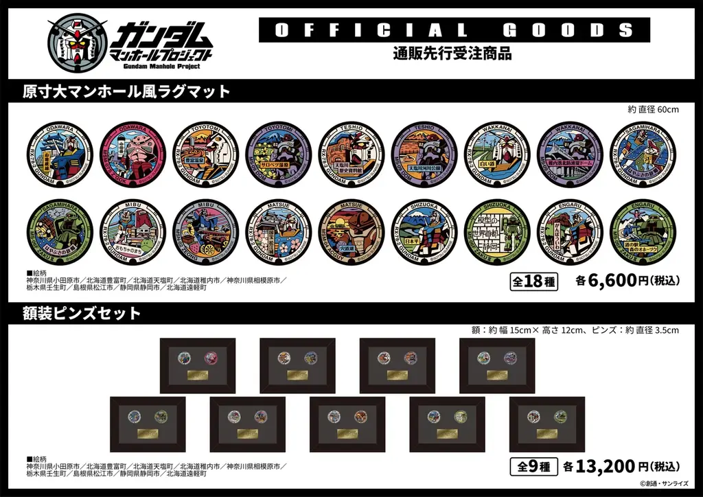 「ガンダムマンホールプロジェクト」公式グッズ発売決定！　HaRuNe小田原にて期間限定POP UP SHOPも開催決定！　A-on STORE他にて3月20日より受注受付開始 画像 3