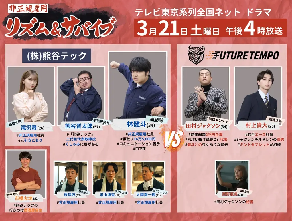 テレQ開局35周年記念ドラマ『非正規雇用 リズム＆サバイブ』塩﨑 太智が追加キャストとして参戦！メインビジュアル＆予告解禁！！ 画像 3