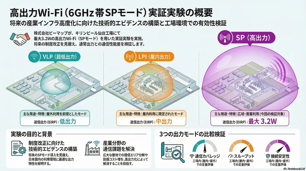 最大3.2Wの高出力Wi-Fiによる工場無線通信の実証実験を実施 画像 1