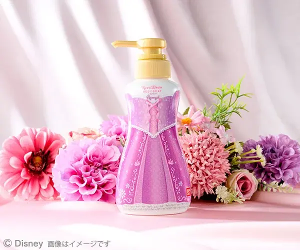 まるで、香りのドレス。ラメがきらめくボディソープで　特別なバスタイムに。香りドレスボディソープ　ラプンツェル　/　エルサ 画像 2