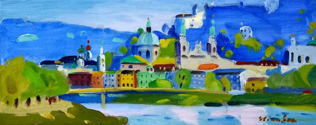 【阪神梅田本店】爽やかな色使いでヨーロッパの風景を描く、才村啓の阪神梅田本店で3年ぶりとなる個展を開催いたします。 画像 3