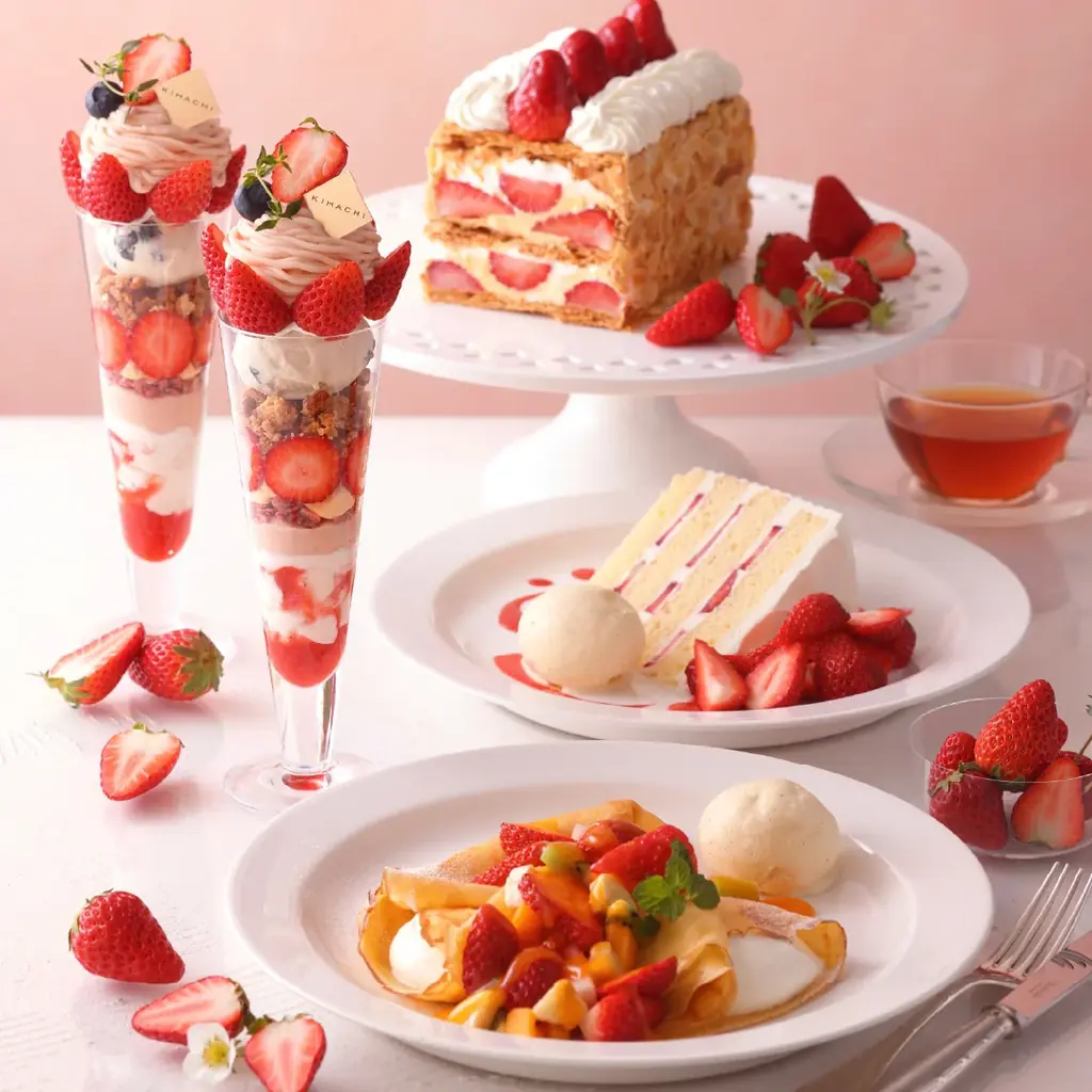 【キハチ カフェ】モンブランとティラミスをイメージした春いちごのパフェ2種やクレープなど「春のストロベリーフェア」開催 画像 2