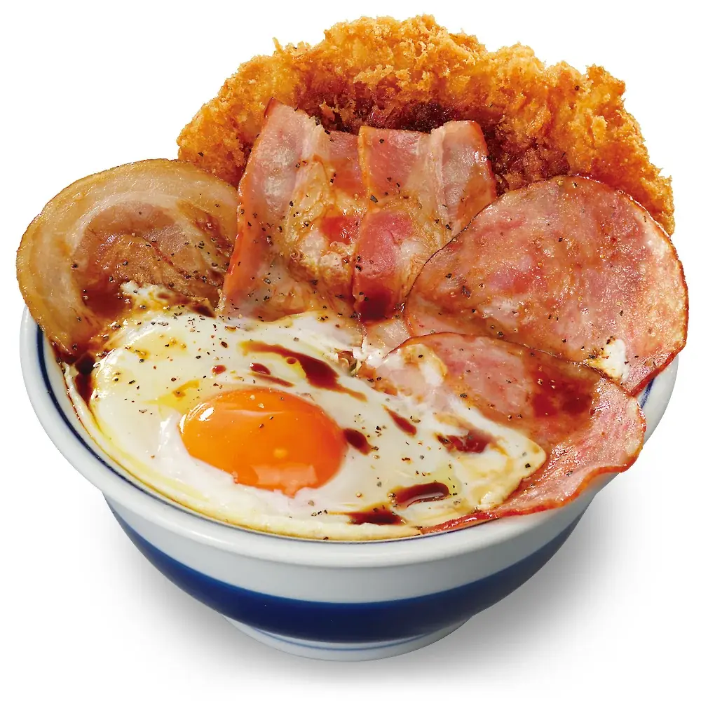 「ガッツリいきたい日に、とんかつだけじゃ終わらせない！」かつやでチャーシュー×ベーコン×ボロニアソーセージ参戦。 画像 2