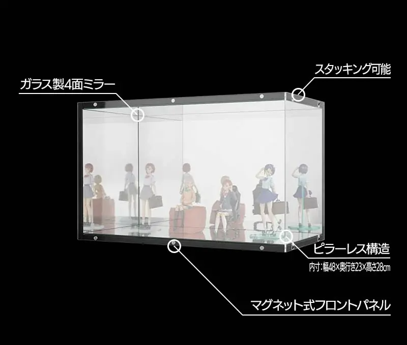 “背中まで愛でる”贅沢をデスクの上に。4面ミラー搭載の『ピラーレスフィギュアケース』で理想のディスプレイ環境を構築！ 画像 10