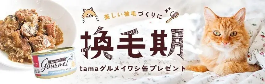 換毛期に備えるtamaのウェットが先着200名に無料配布