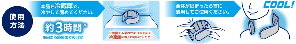 18℃の超冷却※パワー！8個の冷却キューブで首をワイドにしっかり冷やす新形状のネックリング『アイスノン　ネッククーラー　NEO』数量限定発売 画像 3
