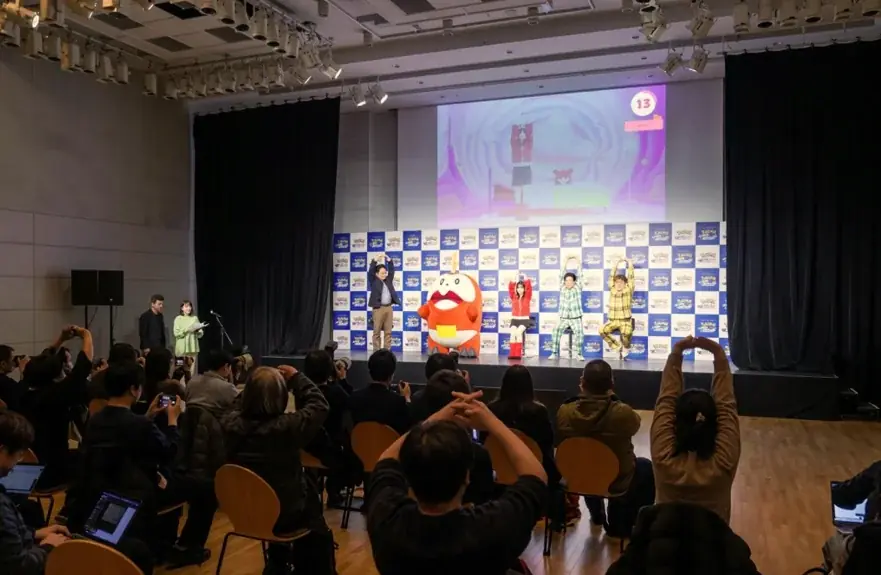 櫻坂46森田ひかるさんがホゲータをイメージした衣装で、マユリカのお2人が“パジャマ”姿で登場！Pokémon Sleep 就寝前のリラックス『ほげーたいそう』体験会開催 画像 11