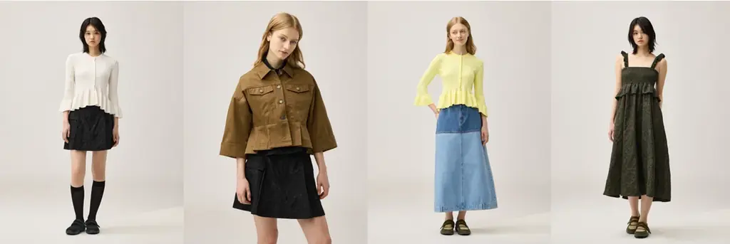 フェミニンでユーティリティ、相反するスタイルを楽しむrokh（ロク）とのコラボレーション 2026春夏コレクション 画像 3