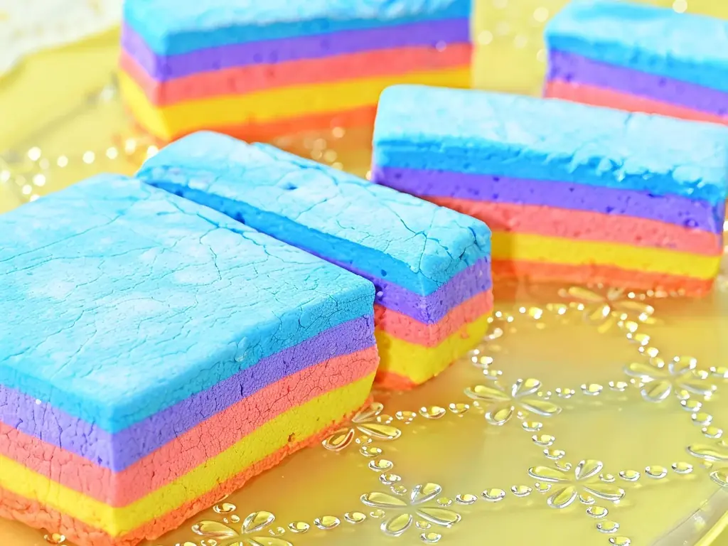 両手いっぱいの虹を“はむっ”とほおばる夢の体験。国産ならではの至福の「ふわもち」食感を追求した特大スイーツ『レインボーピロ―』が3月20日より全国発売 画像 3