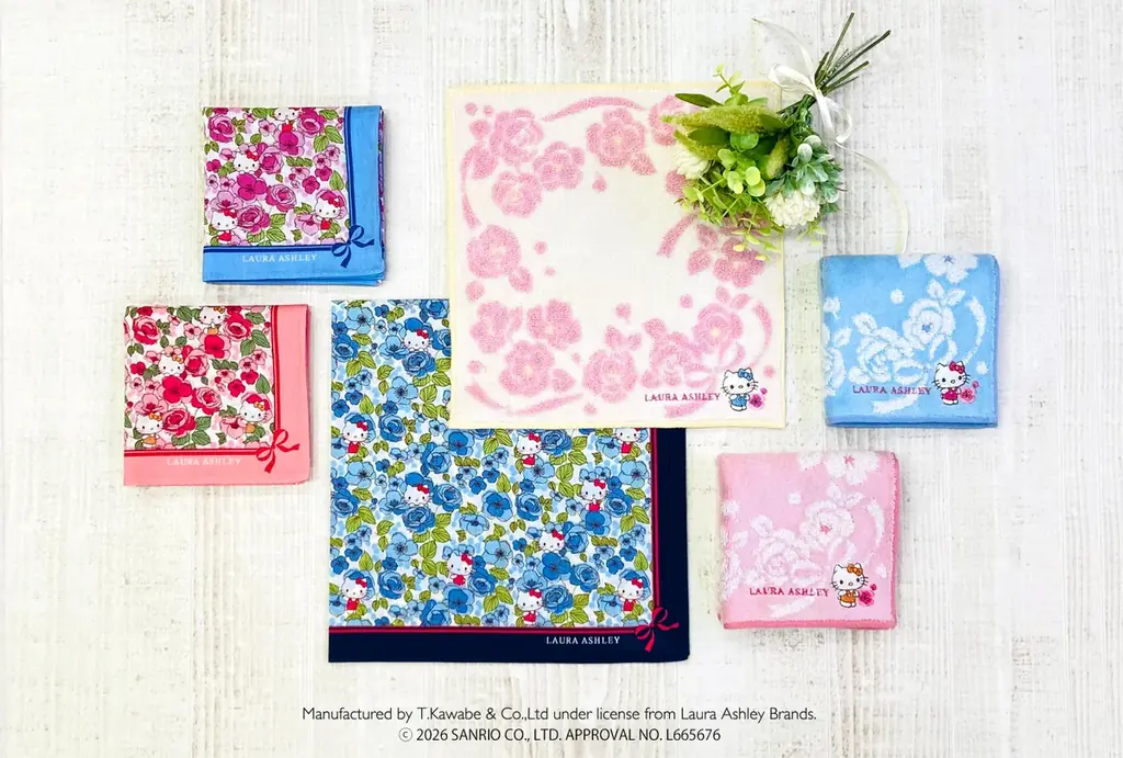 【服飾雑貨メーカー 川辺株式会社】 『ローラ アシュレイ×サンリオキャラクターズ』のハンカチアイテム　新シリーズ登場！ 画像 2