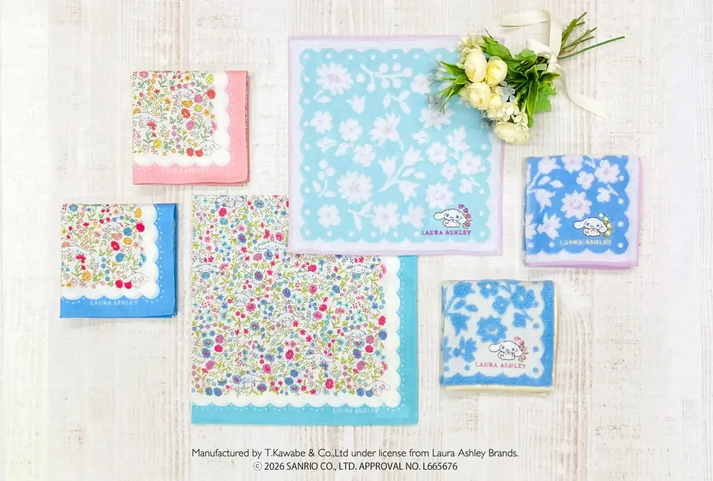 【服飾雑貨メーカー 川辺株式会社】 『ローラ アシュレイ×サンリオキャラクターズ』のハンカチアイテム　新シリーズ登場！ 画像 3