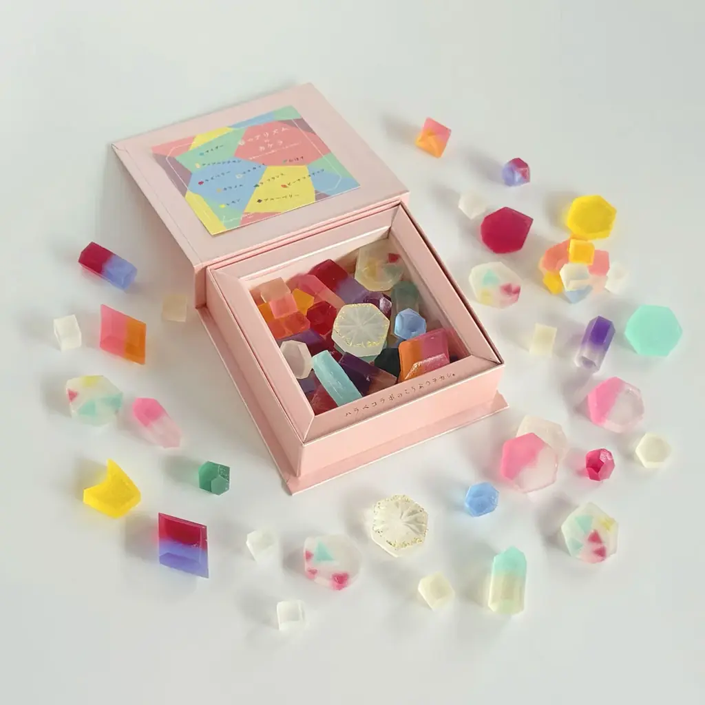 春の光をプリズムにかざしてうまれる”色のカケラ”を表現した琥珀糖【春のこうぶつのカケラ】が新登場。3月13日より期間限定で販売開始 画像 2