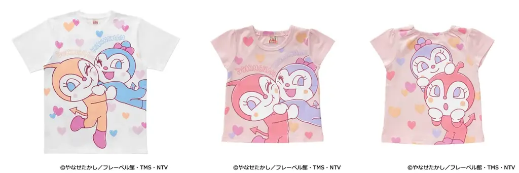 ペアで着るともっと楽しい！アンパンマンとコキンちゃんがめくれるギミック付きTシャツや、ドキンちゃんとコキンちゃんがむぎゅっとハグしたＴシャツなどが登場！ 画像 5