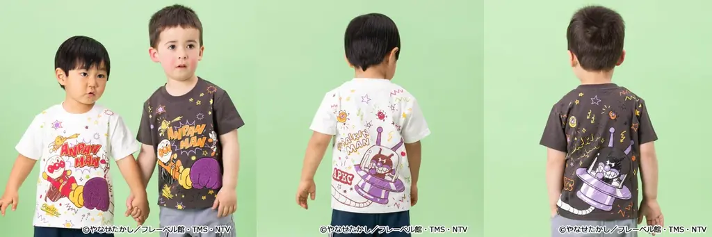 ペアで着るともっと楽しい！アンパンマンとコキンちゃんがめくれるギミック付きTシャツや、ドキンちゃんとコキンちゃんがむぎゅっとハグしたＴシャツなどが登場！ 画像 6