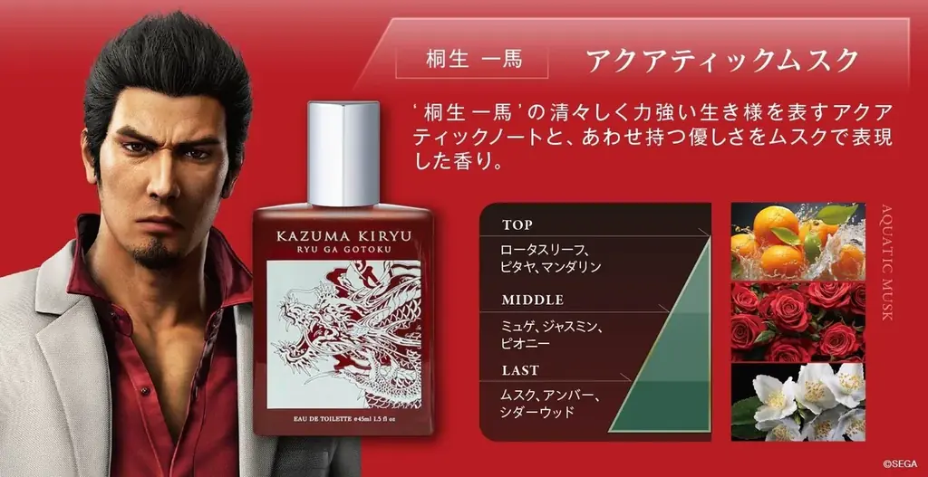 「龍が如く」シリーズ最新作より、桐生一馬・峯義孝の限定フレグランスが登場。ドン・キホーテにて4月4日（土）より限定発売！ 画像 4