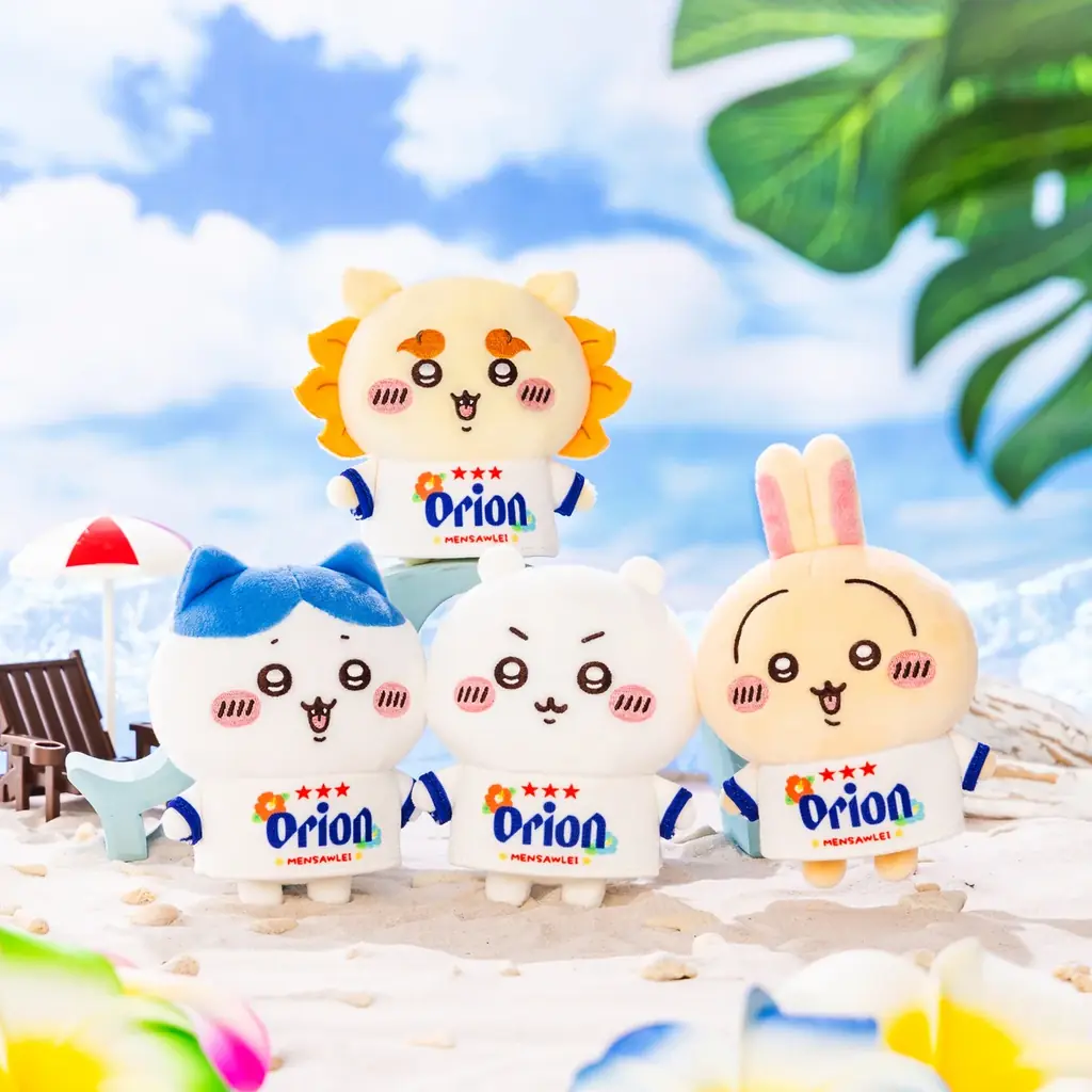 大人気コラボ「ちいかわ×オリオンビール」第2弾！沖縄限定コラボグッズに、オリオンTシャツ着用のマスコットぬいぐるみが新登場 画像 1