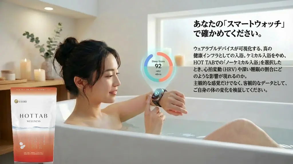 【神奈川県ME-BYO BRAND認定｜エビデンスに基づいた入浴剤『ホットタブ』】「未病対策」の生活必需品へ。『石鹸・シャンプー習慣』に頼らないノンケミカル入浴で、病気にならない体づくりを支える 画像 1