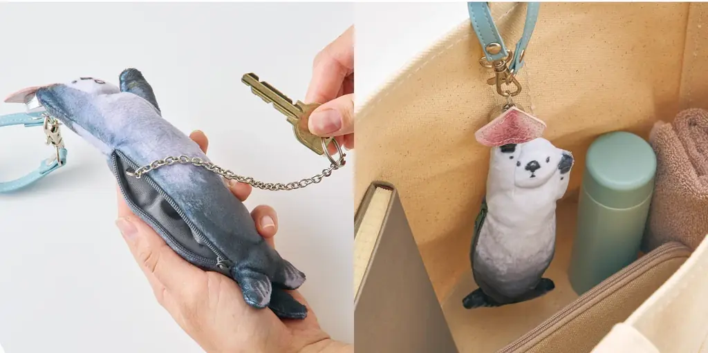【鳥羽水族館コラボ第３弾】ラッコのメイちゃん＆キラちゃんの「イカ耳ジャンプ」を再現したキーポーチが、YOU＋MORE!［ユーモア］から新登場 画像 5