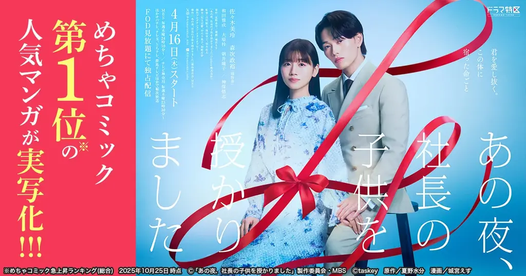 MBSドラマ特区『あの夜、社長の子供を授かりました』追加キャストに和田雅成さん、大原 梓さん、朝井瞳子さん、神保悟志さんが決定！ 画像 1