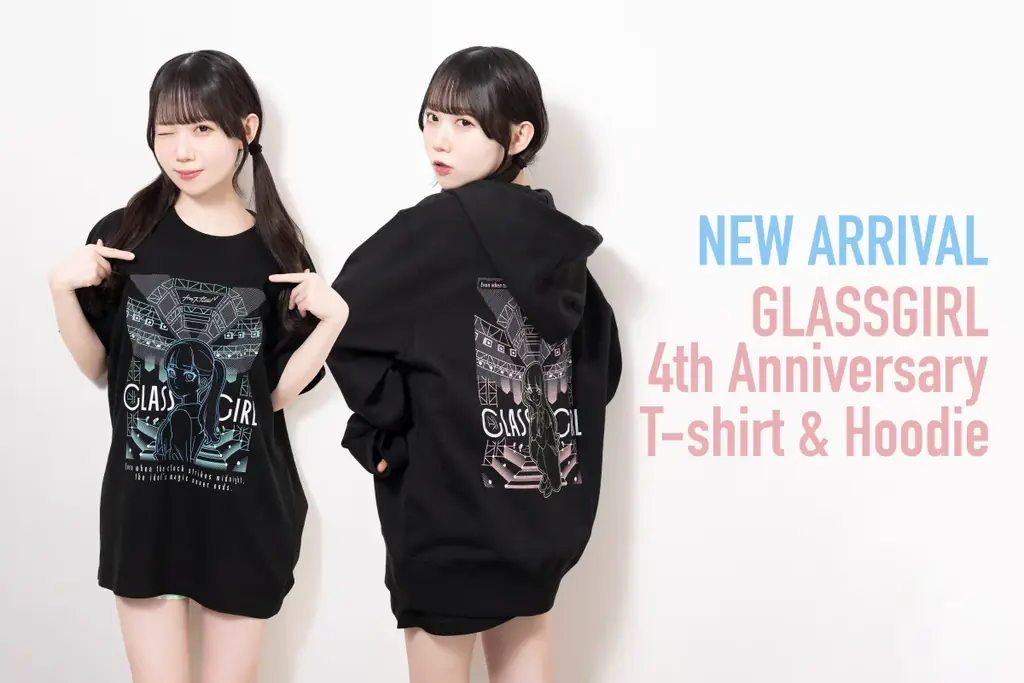 日本一ピュアなアイドルWEBマガジン「ガラスガール」。オープン4周年の記念Tシャツ＆フーディー販売開始！　モデルはカバーガールの“大喜利”でブレイク中の新居歩美！ 画像 6