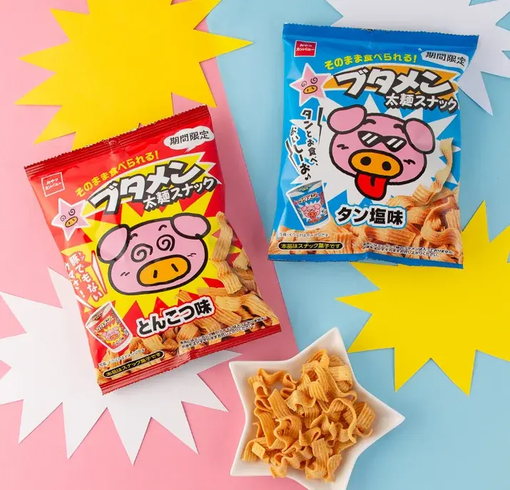 ブタメン太麺スナック発売