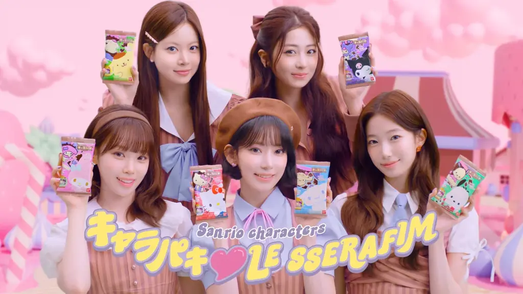 LE SSERAFIM がリニューアルしたキャラパキに挑戦!サンリオキャラクターズ キャラパキ チョコレートLESSERAFIM との夢の共演 新 CM 画像 2