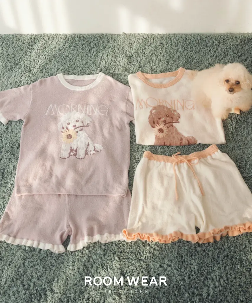 【PEACH JOHN ROOM】プードルたちの愛らしい姿や夏のシンボルひまわりの花をモチーフにしたサマールームウェア「Poodle Collection」を発売。 画像 4