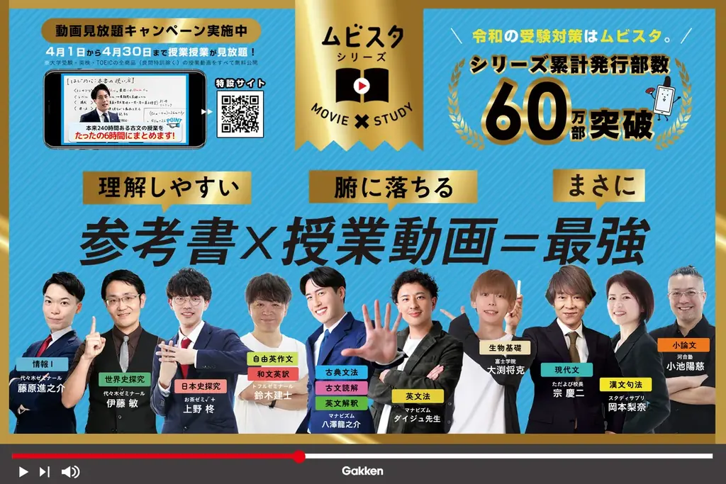 ムビスタ60万部突破　授業動画が4月見放題