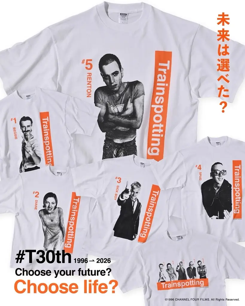 映画『トレインスポッティング』公開30周年記念 Behind the Scenes®、公式ライセンスTシャツ 第二弾を発表 -1996年の熱気を2026年へ- 画像 7