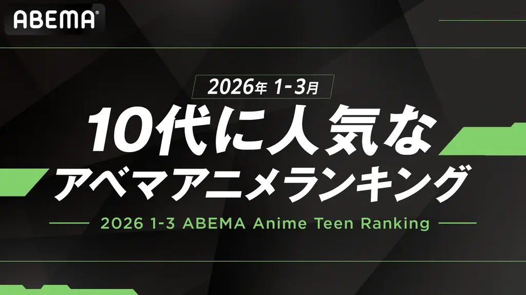 「ABEMA」が「10代に人気なABEMAアニメランキング」を発表！2026年1～3月において、最も10代に見られたアニメはTVアニメ『呪術廻戦』！ 画像 1