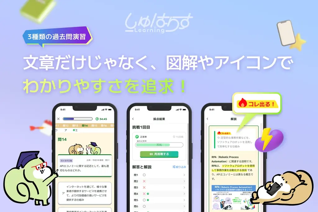 ★4.6の高評価ITパスポート教材『しゅはりすラーニング』、“使ってからでも返金OK”の『1ヶ月返金保証』を開始 画像 6