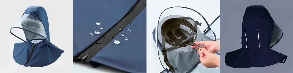 雨の日の自転車も、顔までしっかりガード！「おしゃヘル レインケープ」を4月1日より発売 画像 2