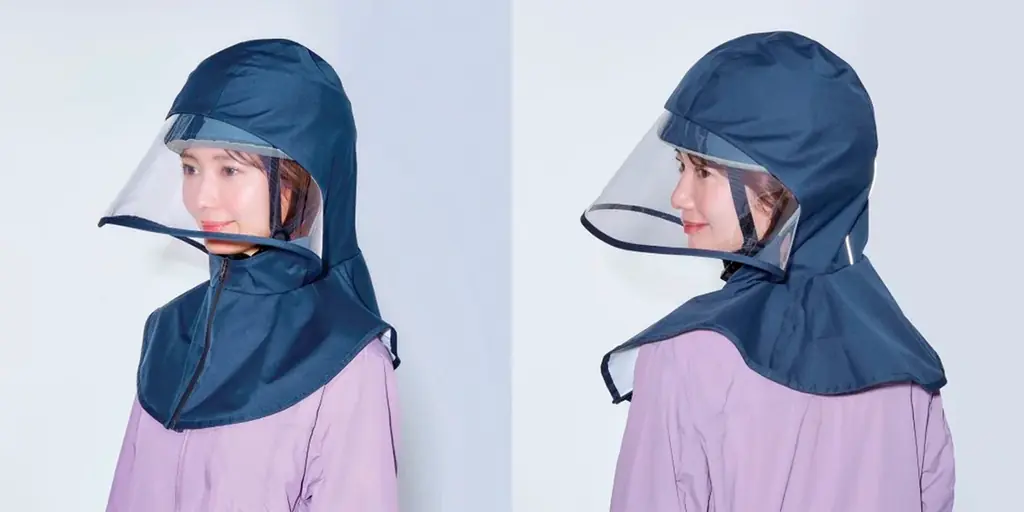 雨の日の自転車も、顔までしっかりガード！「おしゃヘル レインケープ」を4月1日より発売 画像 3
