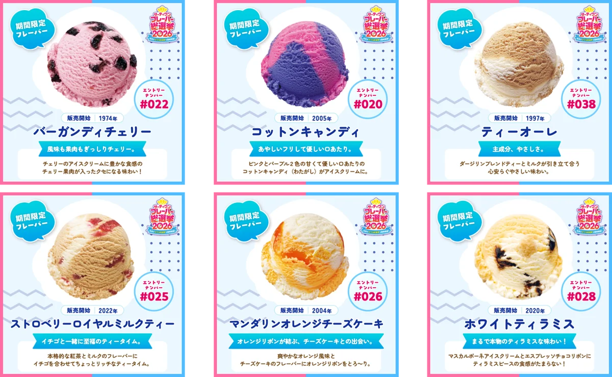 今年は初のダブル総選挙も同時開催！サーティワン フレーバー総選挙2026 画像 11