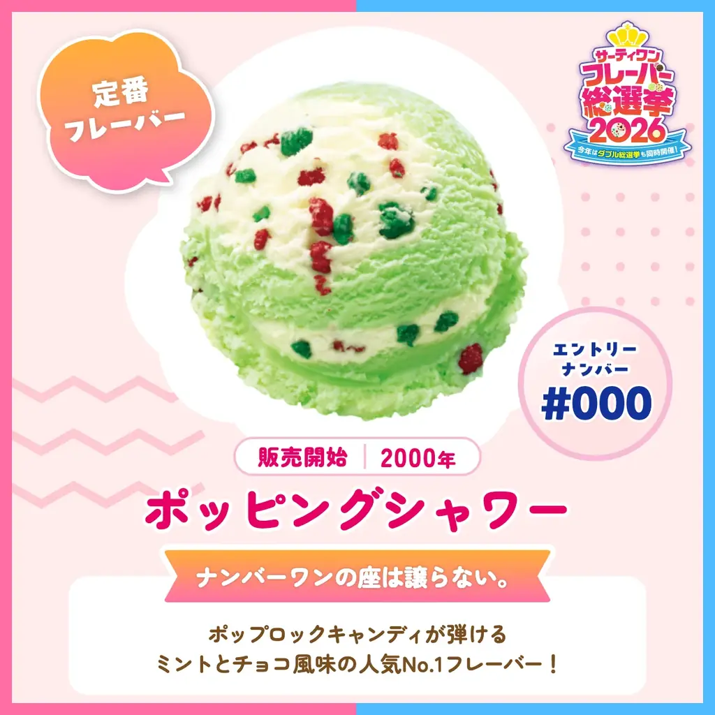 今年は初のダブル総選挙も同時開催！サーティワン フレーバー総選挙2026 画像 9