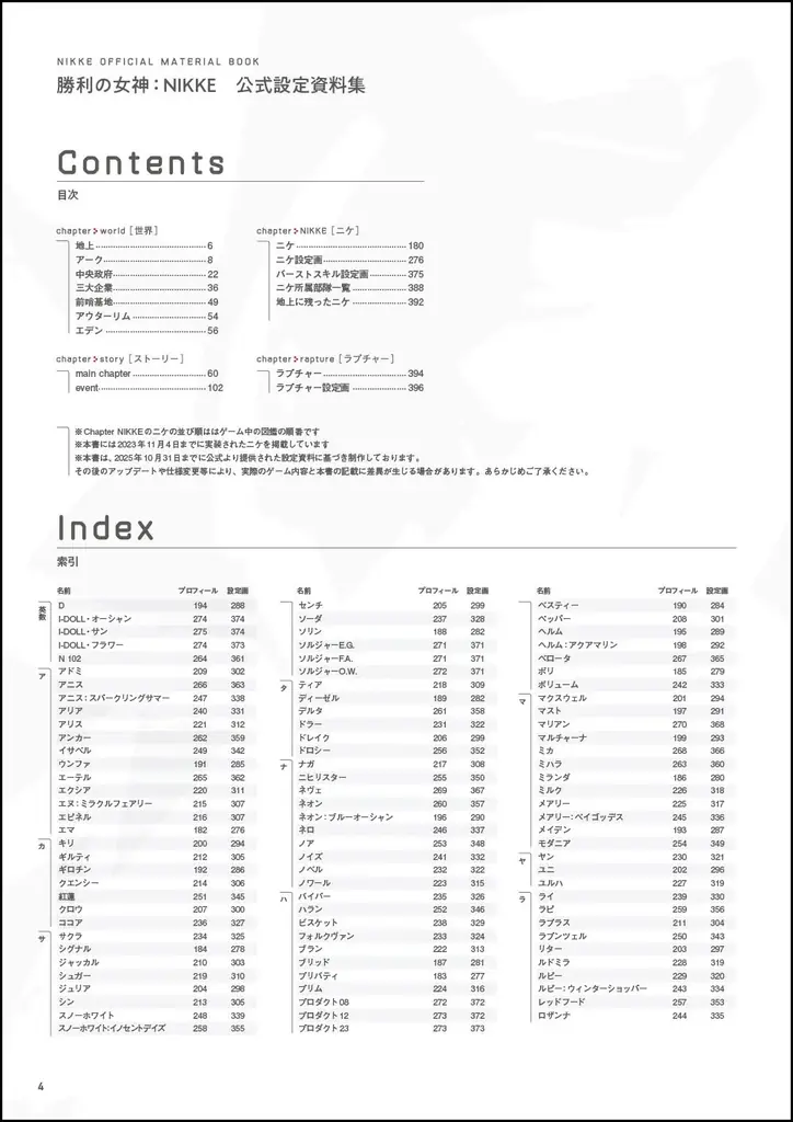 『勝利の女神：NIKKE』の公式設定資料集が本日4月2日に発売！　世界設定やニケたちのビジュアルを多数収録した一冊。 画像 2