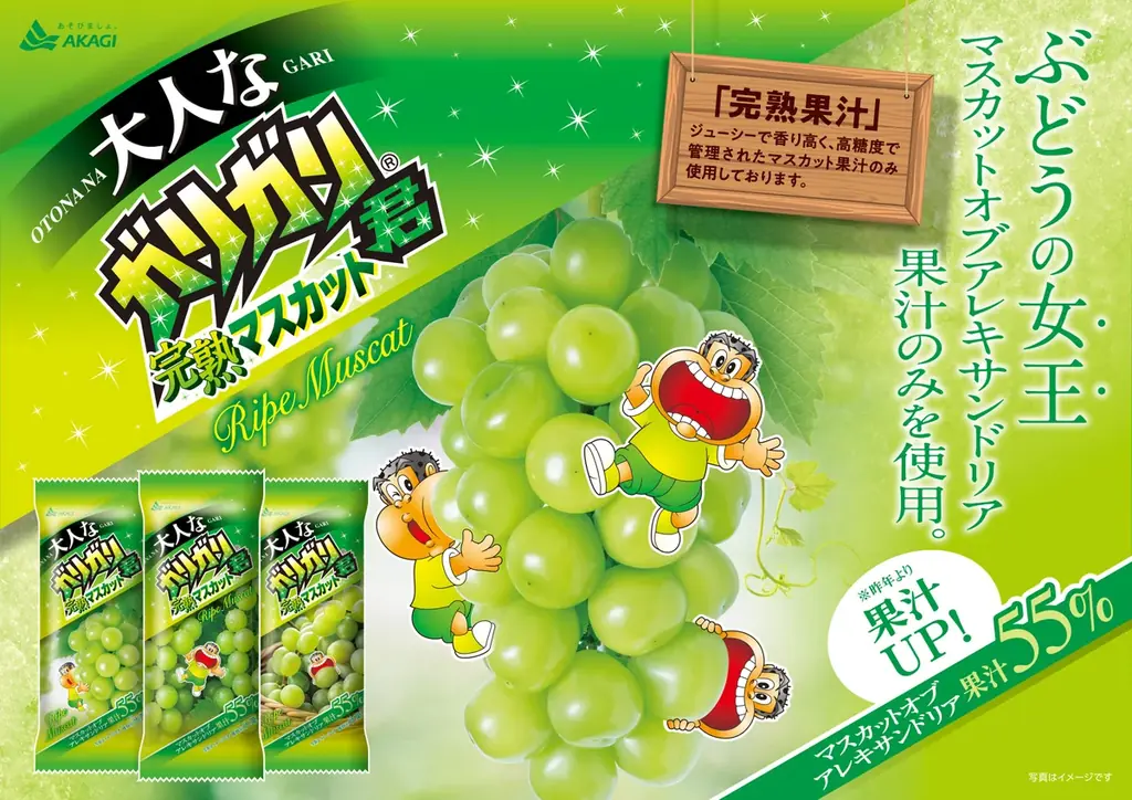 従来品よりマスカット果汁増量 完熟したジューシーなぶどうの味わいをお届け！ 「大人なガリガリ君完熟マスカット」 2026年4月7日（火）より全国発売 画像 1