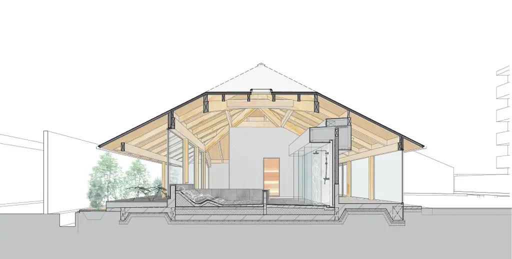 【実写初公開】善光寺の経蔵を彷彿とさせる「木造宝形造り」の一軒家サウナ。山路哲生建築設計事務所が手掛ける『SAUNAGA』が、明日4/4よりプレオープン 画像 6