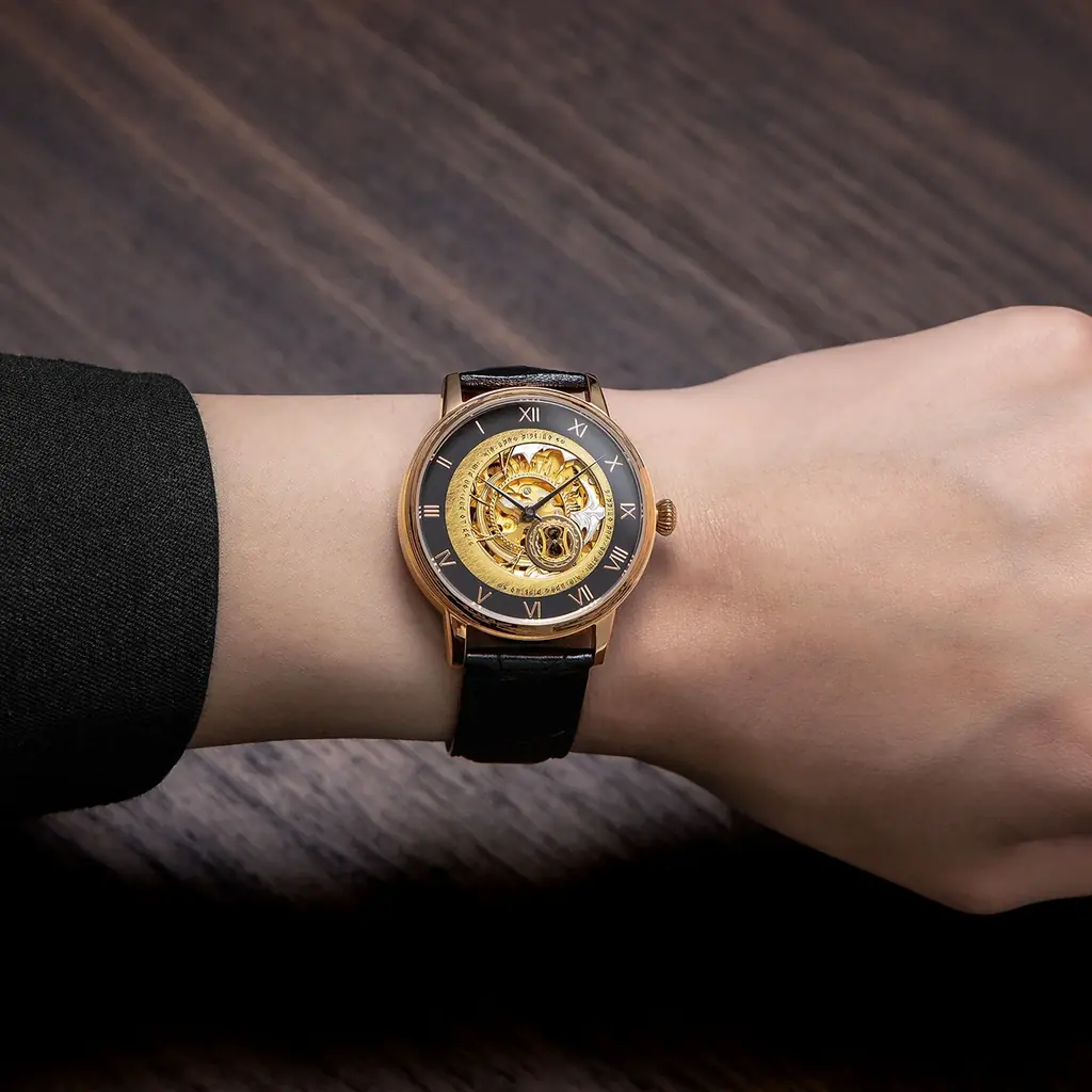 ドラマティック探索アクションRPG『CODE VEIN II』に登場する主人公やルゥ・マグメルが使用する伝承術式「戦斧・イドリスの驕り」をモチーフとした、遡るように時を刻む機械式時計が発売決定。 画像 6