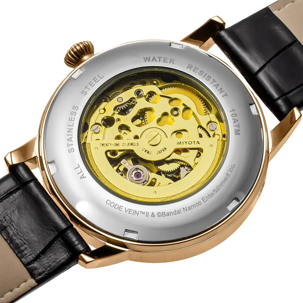 ドラマティック探索アクションRPG『CODE VEIN II』に登場する主人公やルゥ・マグメルが使用する伝承術式「戦斧・イドリスの驕り」をモチーフとした、遡るように時を刻む機械式時計が発売決定。 画像 7