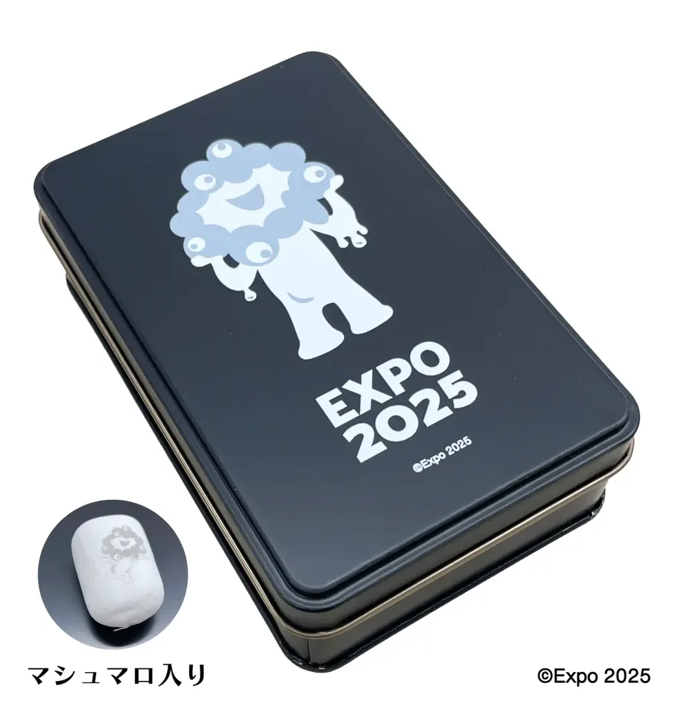 【EXPO2025 公式ライセンス商品】白ミャクミャクの新商品「プリントマシュマロ入り缶」が新登場！ 画像 2