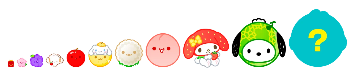 大好評のスイカゲーム®×マクドナルド ハッピーセット®コラボが今年も登場！サンリオキャラクターズがかわいく“シンカ”するオリジナルゲームを配信 画像 6