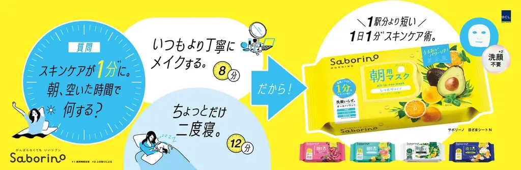 「新生活。朝の１分*が、肌と気持ちを応援してくれる」サボリーノが京浜東北線車両の中づりをジャック！2026年4月1日より実施中。 画像 3