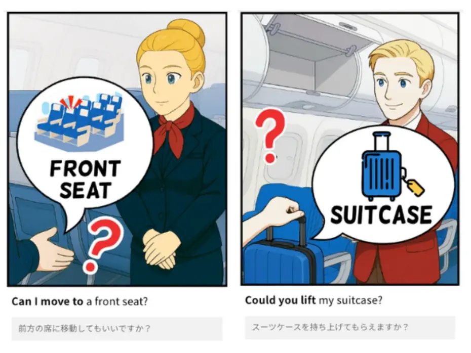 機内での会話はこれで安心。ネイティブキャンプ、「旅行英会話-基礎」教材に「機内」編が新登場！ 画像 2