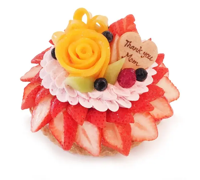 カフェコムサ母の日限定　マンゴーローズの花束ケーキ