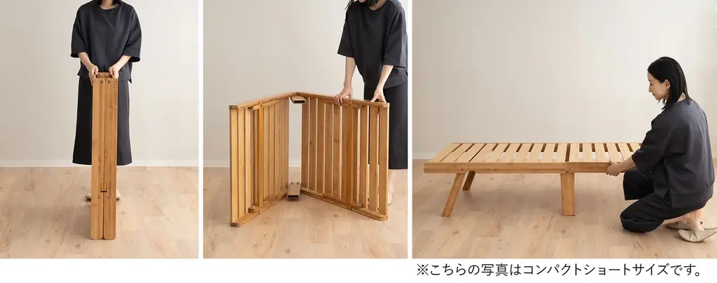 人気の天然竹折りたたみすのこベッド『WABINE-侘寝-』に、軽やかな寝心地と安定感のある寝心地、2タイプから選べるマットレスセットが新生活を応援する特別価格で新登場。 画像 6