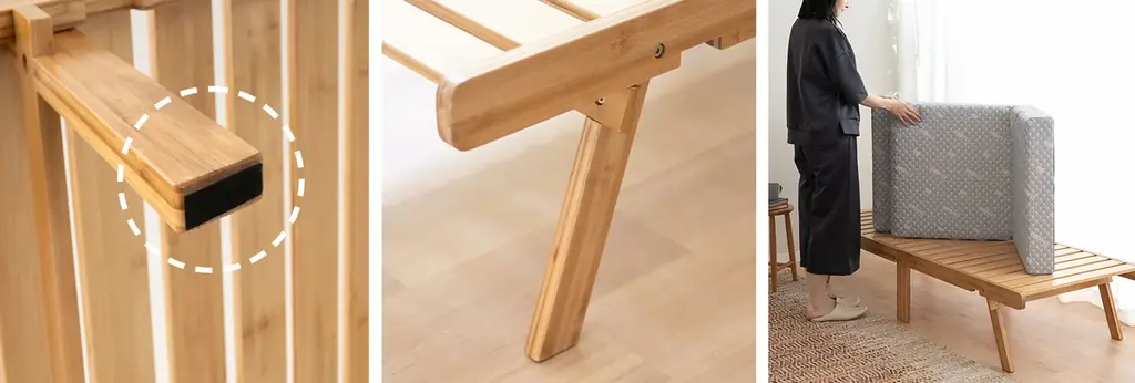 人気の天然竹折りたたみすのこベッド『WABINE-侘寝-』に、軽やかな寝心地と安定感のある寝心地、2タイプから選べるマットレスセットが新生活を応援する特別価格で新登場。 画像 7