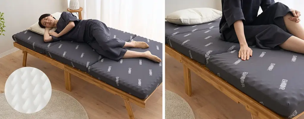 人気の天然竹折りたたみすのこベッド『WABINE-侘寝-』に、軽やかな寝心地と安定感のある寝心地、2タイプから選べるマットレスセットが新生活を応援する特別価格で新登場。 画像 9