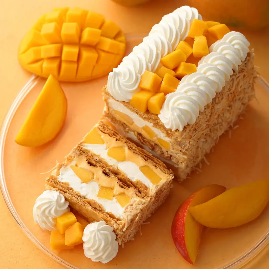 【キハチ 青山本店】うっとり甘い香り！新作マンゴースイーツなど12種を楽しむアフタヌーンティー、ナポレオンパイを旬の完熟マンゴーでアレンジしたスペシャルデザートを発売 画像 5